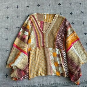 Free People Multicolor Patchwork Sweater